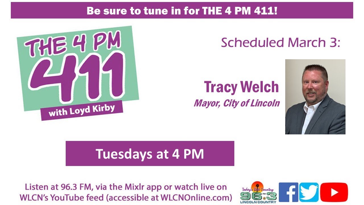 2016/3/3 - The 4 PM 411 w/Loyd Kirby | Guest: Tracy Welch, mayor of Lincoln