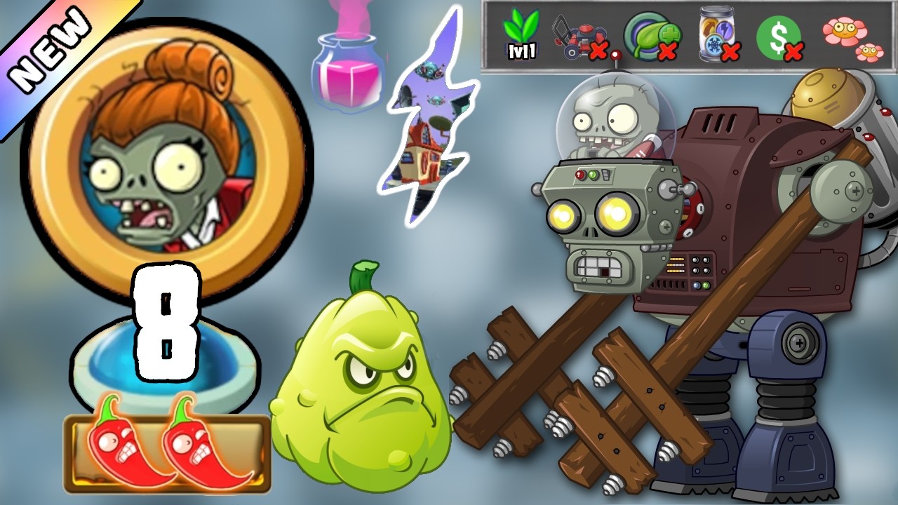 PvZ2 - ZCorp Takeover 2026 Level 8 Hard [Plants Lvl 1 & No Premium