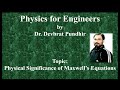 Physical significance of Maxwell's equations