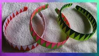 Diadema tejida con cintas en forma de triángulo | Ribbon woven headband : triangle-shaped