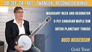 Mastertone OB-3EF Twanger Pre-war Style Resonator Banjo | Gold Tone
The Mastertone® OB-3EF is built on the already great OB-3 platform, but adds extra frets for extended playing range. The OB-3EF delivers a tight, dry crack on every note with a fast response and clean separation.
The standard OB-3EF is made with a 3-ply Canadian maple rim, a mahogany neck and resonator, and a Presto tailpiece. Gotoh planetary tuners and a no-hole bell brass flat-top tone ring round out the OB-3EFs impressive feature set. A host of customization options are available to players, including different rims, tone rings, tailpieces, and more.
Customize and order your OB-3EF today at https://tinyurl.com/5v8r58p9
Connect with us!
https://www.facebook.com/goldtoneinc
https://twitter.com/goldtoneinc
https://www.instagram.com/goldtoneinc/ Mastertone OB-3EF Twanger Pre-war Style Resonator Banjo | Gold Tone