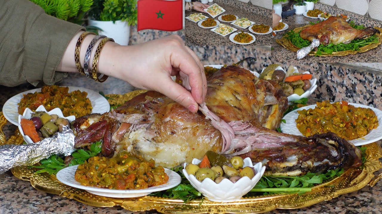 هادي هي الطريقة الأصلية ديال اللحم مشوي فالفران بمكون واحد وكيجي فتي بحال الزبدة مع 2سلطات مختلفين👌