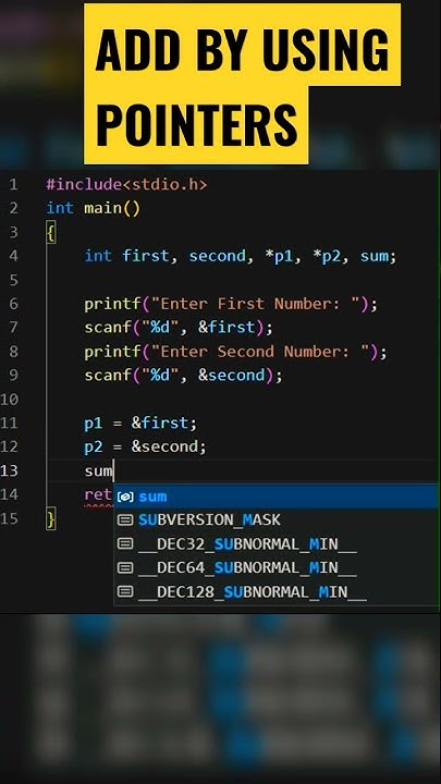 C Program To Add Two Numbers using Pointers #shorts #shortvideo #viral ...
