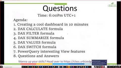 Power BI Office Hour 2: DAX CALCULATE, FILTER, SUMMARIZE, VALUES, SWITCH and Power Query View