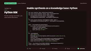 Information Configuring & Enabling Answer Synthesis with REST API & Python SDK Update