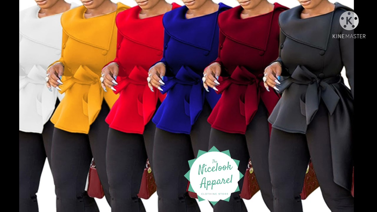 Elegant Black Top 4 African Women Blouse Tops Winter irregular Shirt O Neck Office Ladies Work Wear