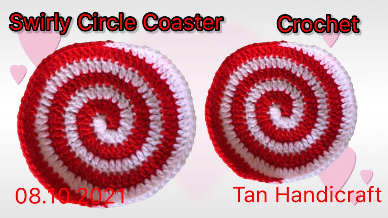 Tutorial ke 473 Swirly Circle Coaster Crochet YouTube