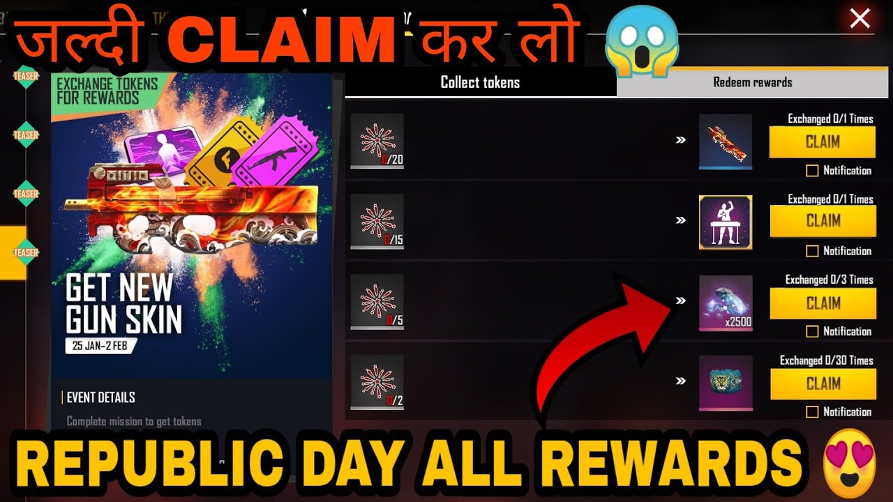 free fire republic day event | free fire new event - Garena Free Fire