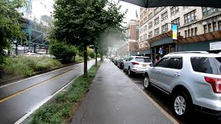 ⁴ᴷ September 10, 2018 Rainy walk from Long Island City to Astoria, Queens, NYC via Crescent Street