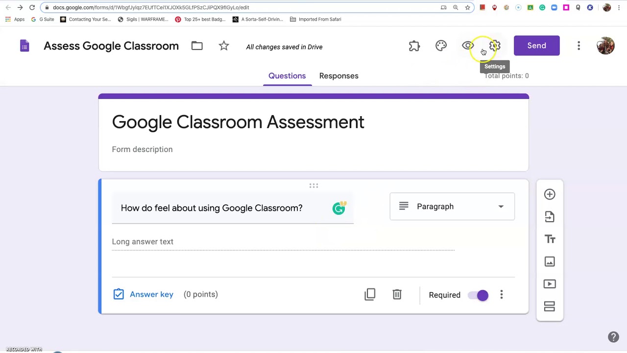 what is a quiz assignment in google classroom