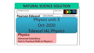 Edexcel IAL physics unit 3 WPH13 Oct 20