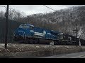 Chasing the Conrail heritage unit pushing coal trains on the Norfolk Southern Pocahontas Division