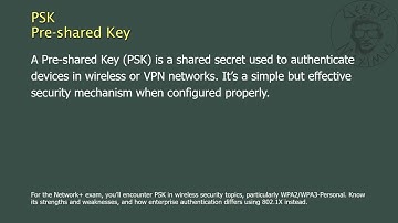 PSK - Pre-shared Key - Network+