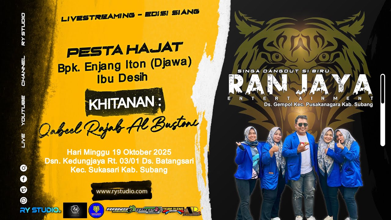🔴LIVE NGARAK RAN JAYA ENTERTAINMENT | BATANGSARI SUBANG | 19 OKTOBER 2025 I SIANG