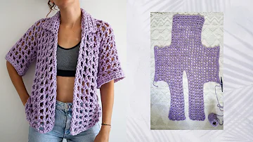 Summer🦩is a bummer without chunky yarn🧶! Crochet this chunky mesh overshirt with me ⛱️