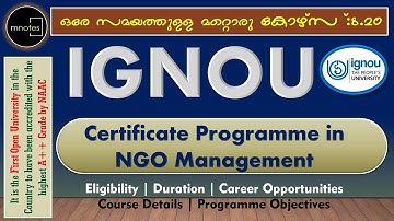IGNOU |Certificate in NGO Management| IGNOU in Malayalam