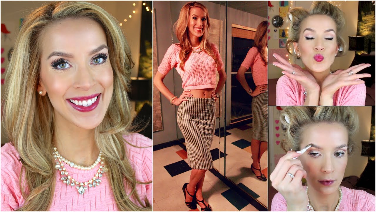 Retro Style Get Ready with Me! (Hair + Makeup) | LeighAnnSays