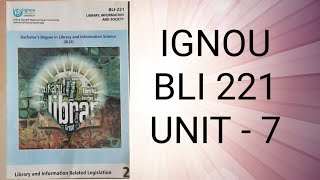 Other Information related Legislations - BLIS 221 Unit 7