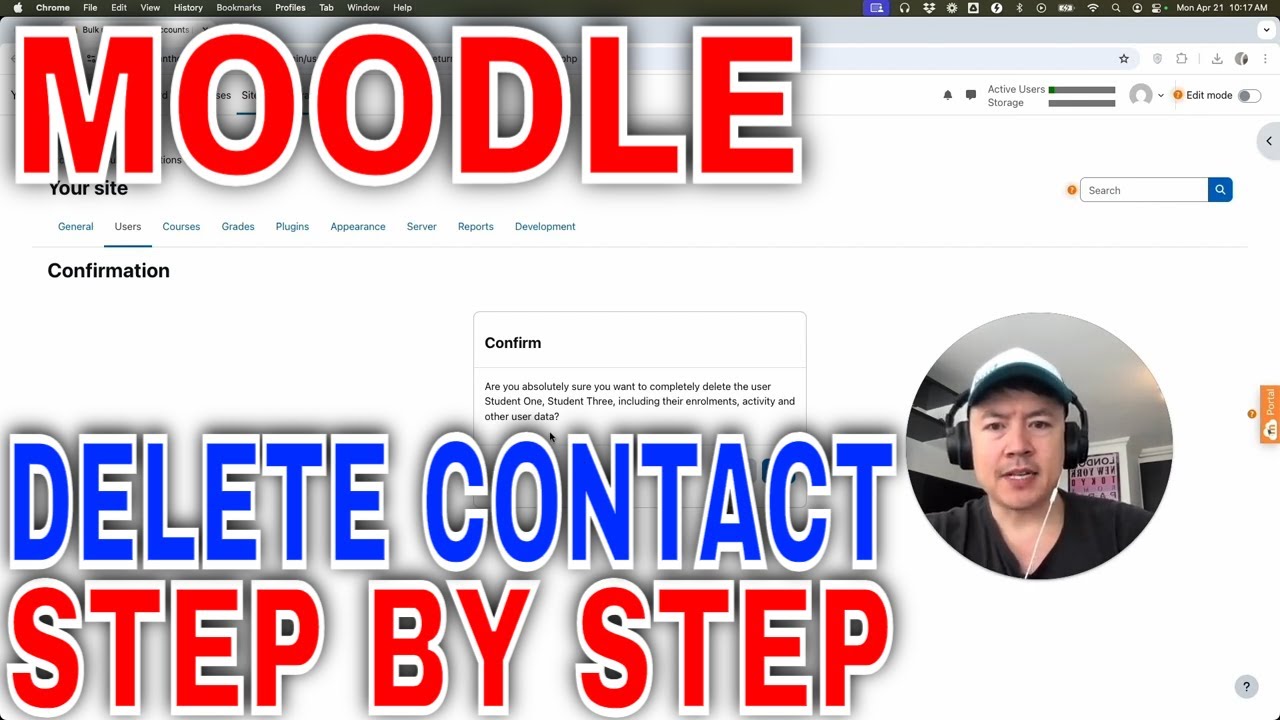 How To Delete Remove Moodle User Contact 🔴 - YouTube
