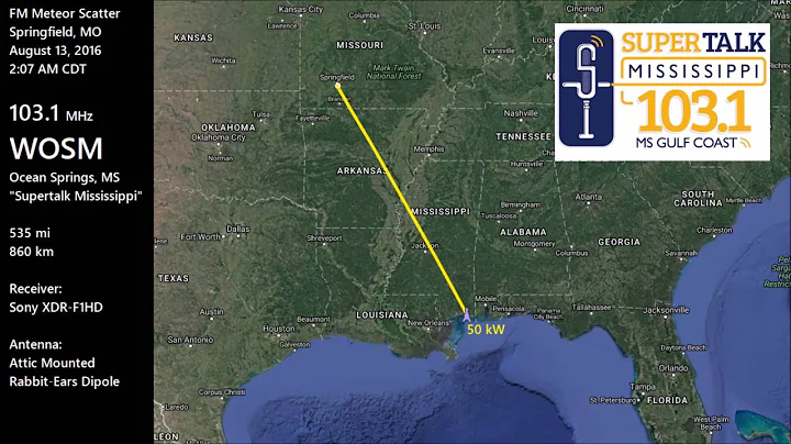 FM DX Meteor Scatter: MO to MS Gulf Coast - Perseids