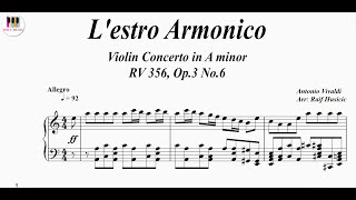 L'estro Armonico, Violin Concerto in A minor RV 356, Op.3 No.6 - Antonio Vivaldi, Piano