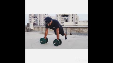 Side to side dumbbell slider push-ups💪🏻- fitness video-panda fitness
