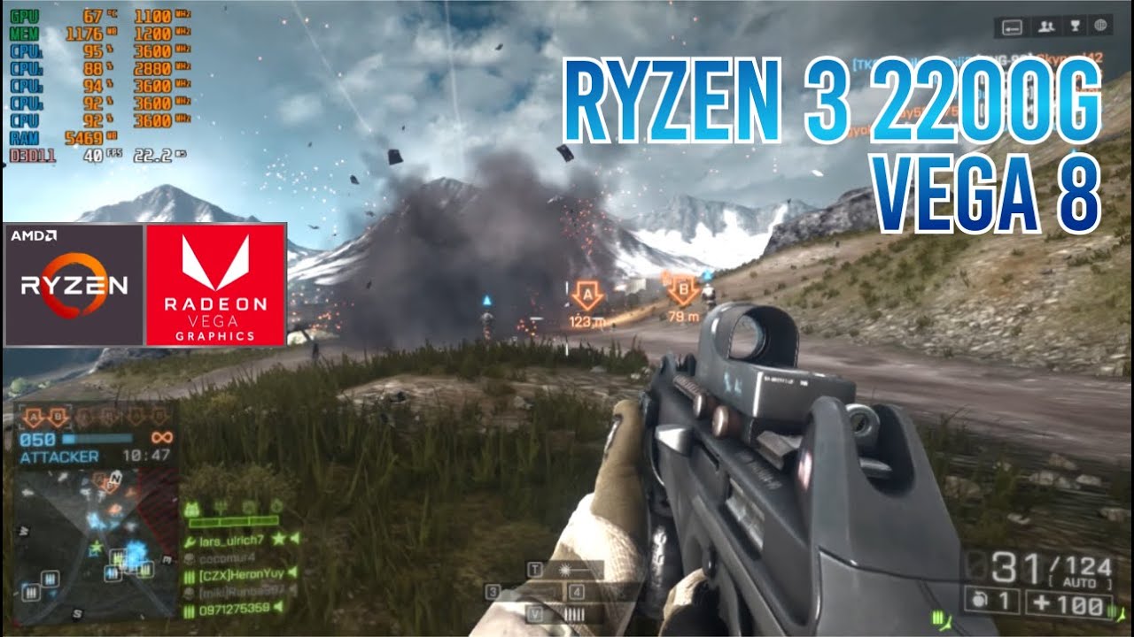 battlefield-4-ryzen-3-2200g-vega-8-youtube