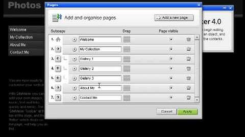 Adding & Organising Pages: WebEden.co.uk Free Website Builder