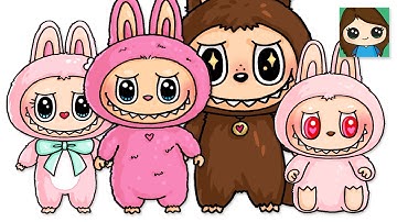 How to Draw The Monsters ❤️ Labubu Macaron, Have a Seat, Mokoko, Zimomo