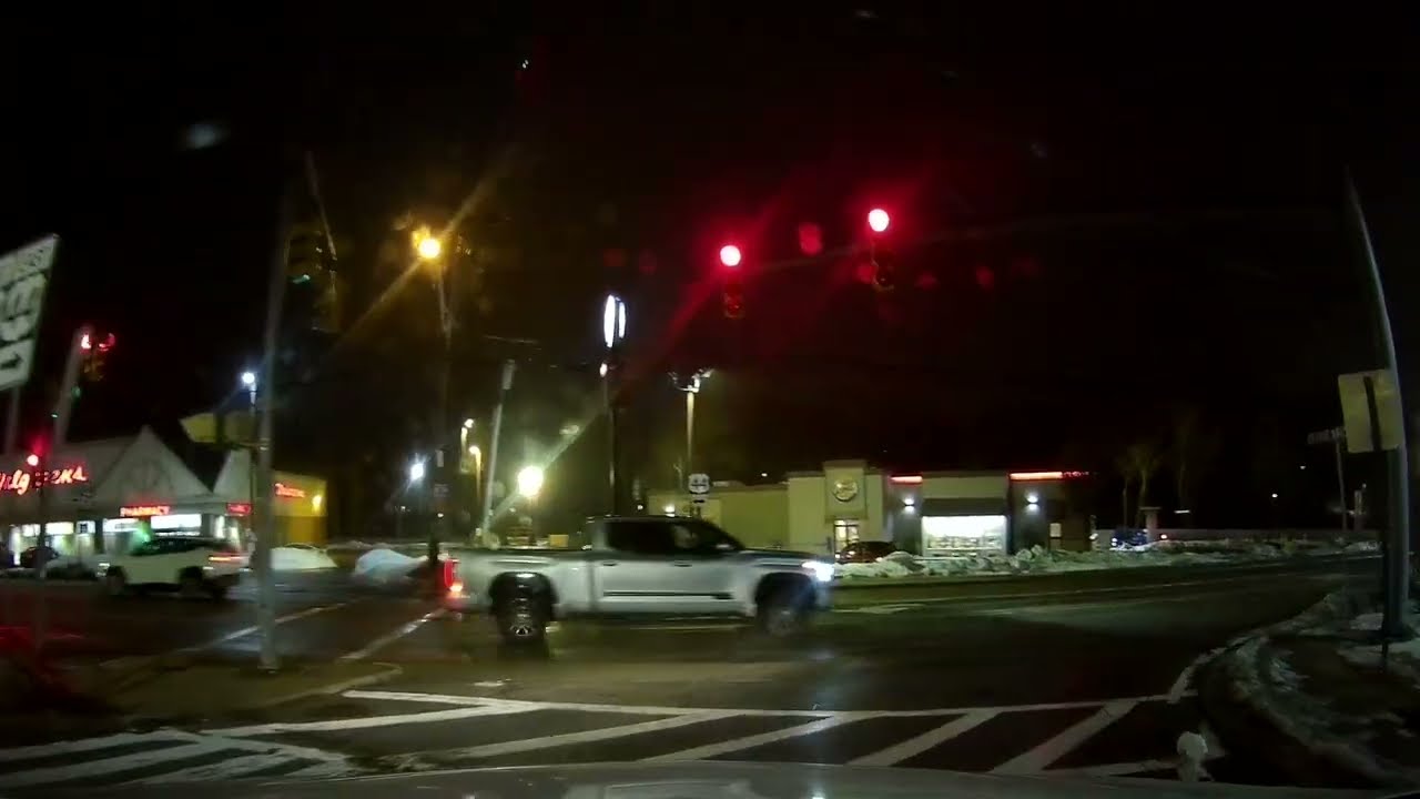 Nighttime drive from Johnston to North Providence, Rhode Island Silent