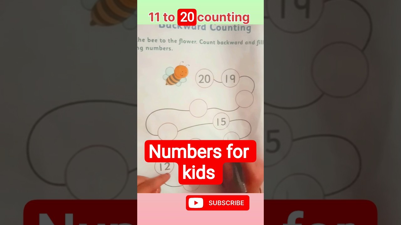 11 to 20 Counting | Backward Numbers Practice for Kids 🐝🌸 