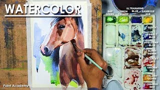 Watercolor Painting : How to Paint Horse