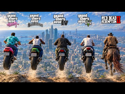 Jumping from the Highest Building with Bike in GTA & RDR Games