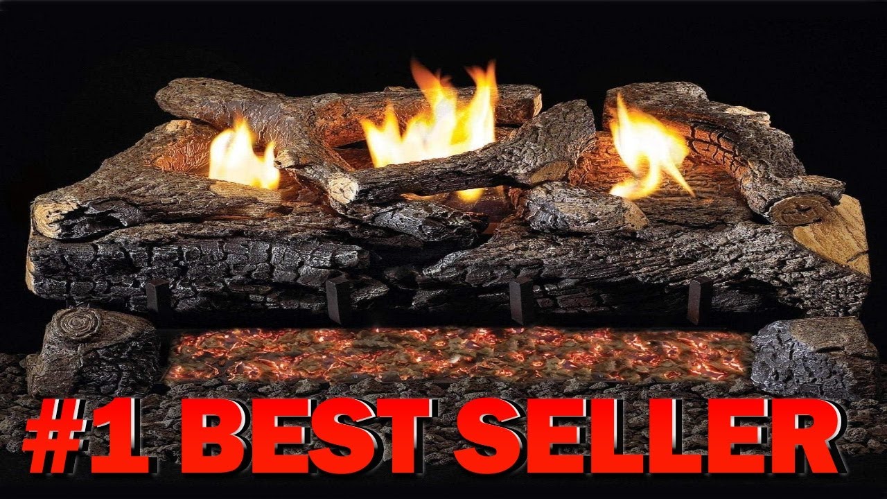 Peterson Real Fyre 24 inch Evening Fyre Charred Log Set With Vent free Natural - B00N5CNCEQ