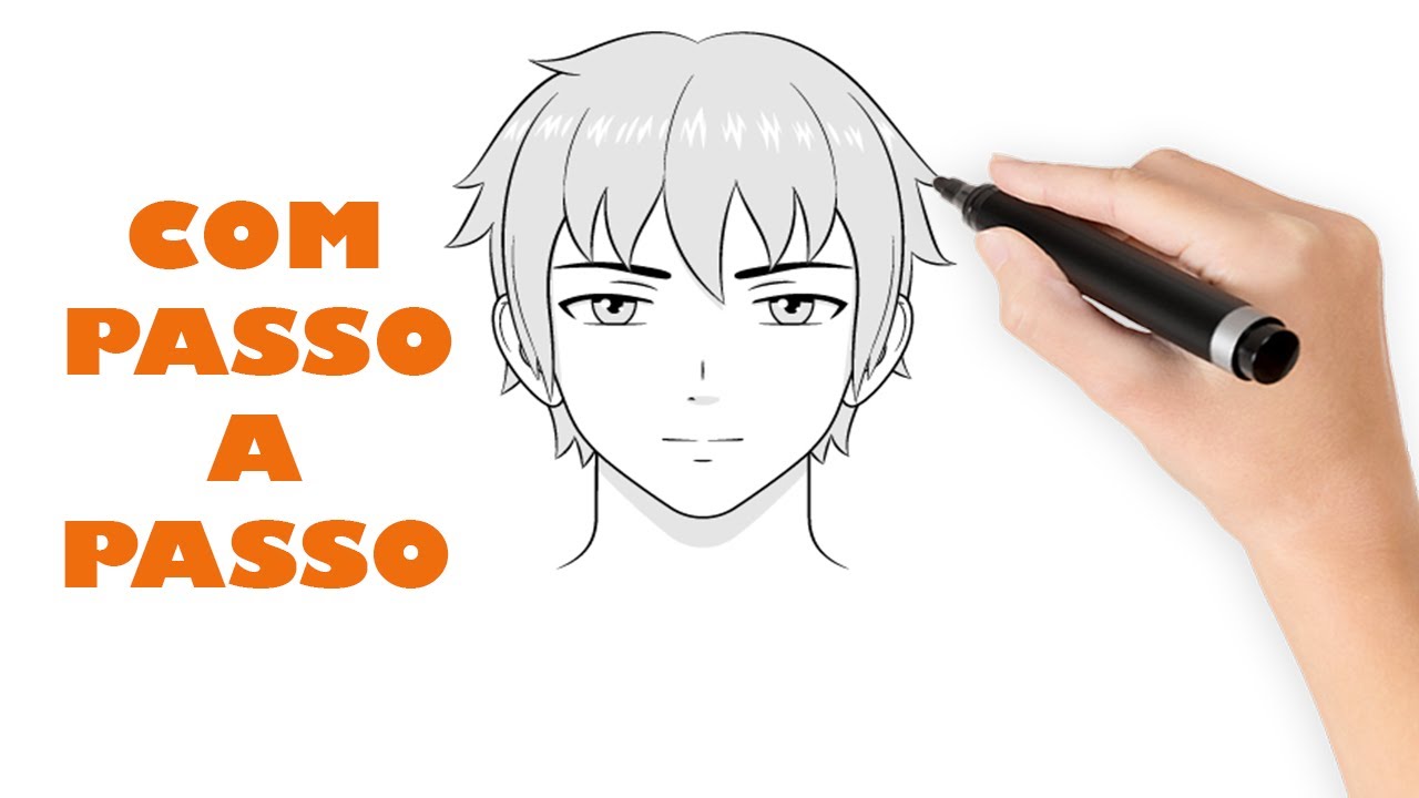 DESENHANDO ROSTO DE ANIME MASCULINO 