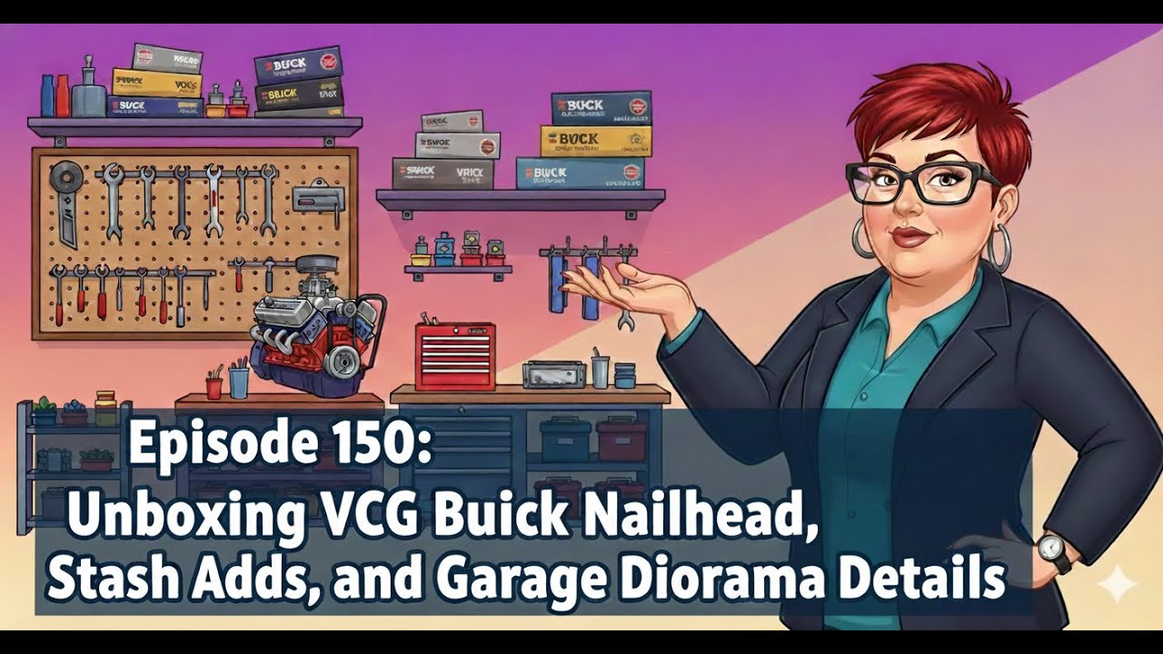 Эпизод 150: Распаковка нового VCG Buick Nailhead, припасы и детали гаражной диорамы
