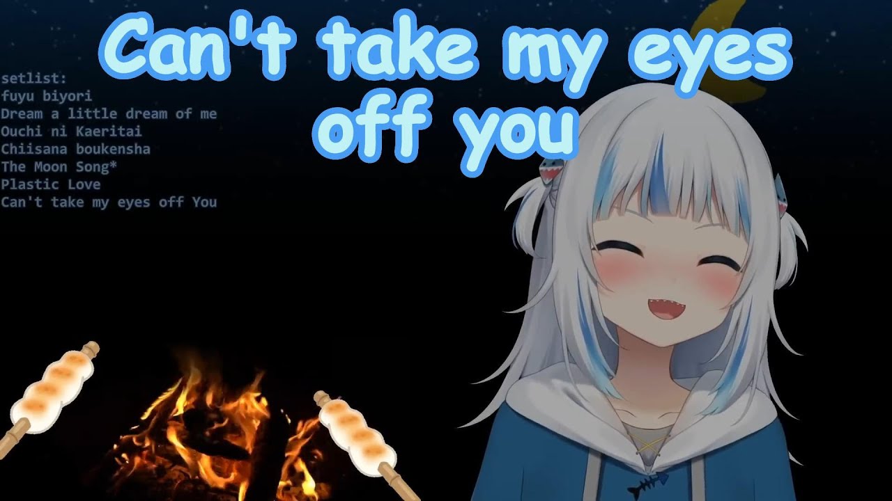 【Hololive Song / Gawr Gura】Can't take my eyes off you [歌回] 英文+中文 歌詞 ...