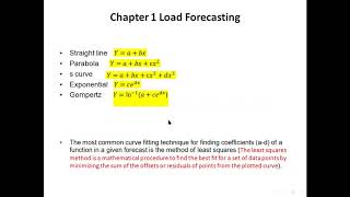 Video Record Lecture#3 Load forecasting methods for utilities and analysis example