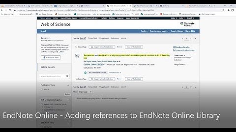 EndNote Online   Adding references to EndNote Online Library