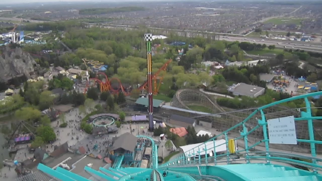 Leviathan rear seat on-ride reverse HD POV Canada's Wonderland - .