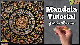 Create A Stunning Golden Rainbow Mandala On Canvas | Full Tutorial