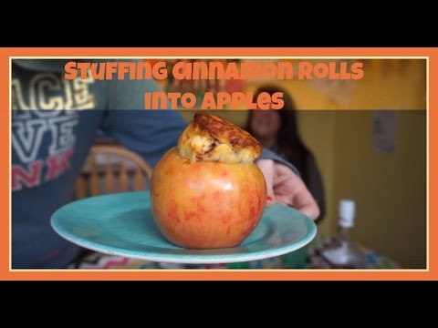 Stuffing Cinnamon Rolls into Apples w/Marci | MamaKatTV - YouTube