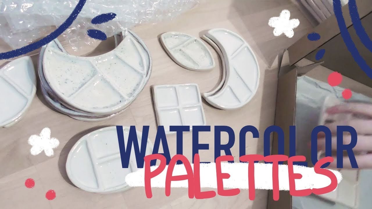 ceramic watercolor palette // handmade paint tray // pottery watercolor  palette