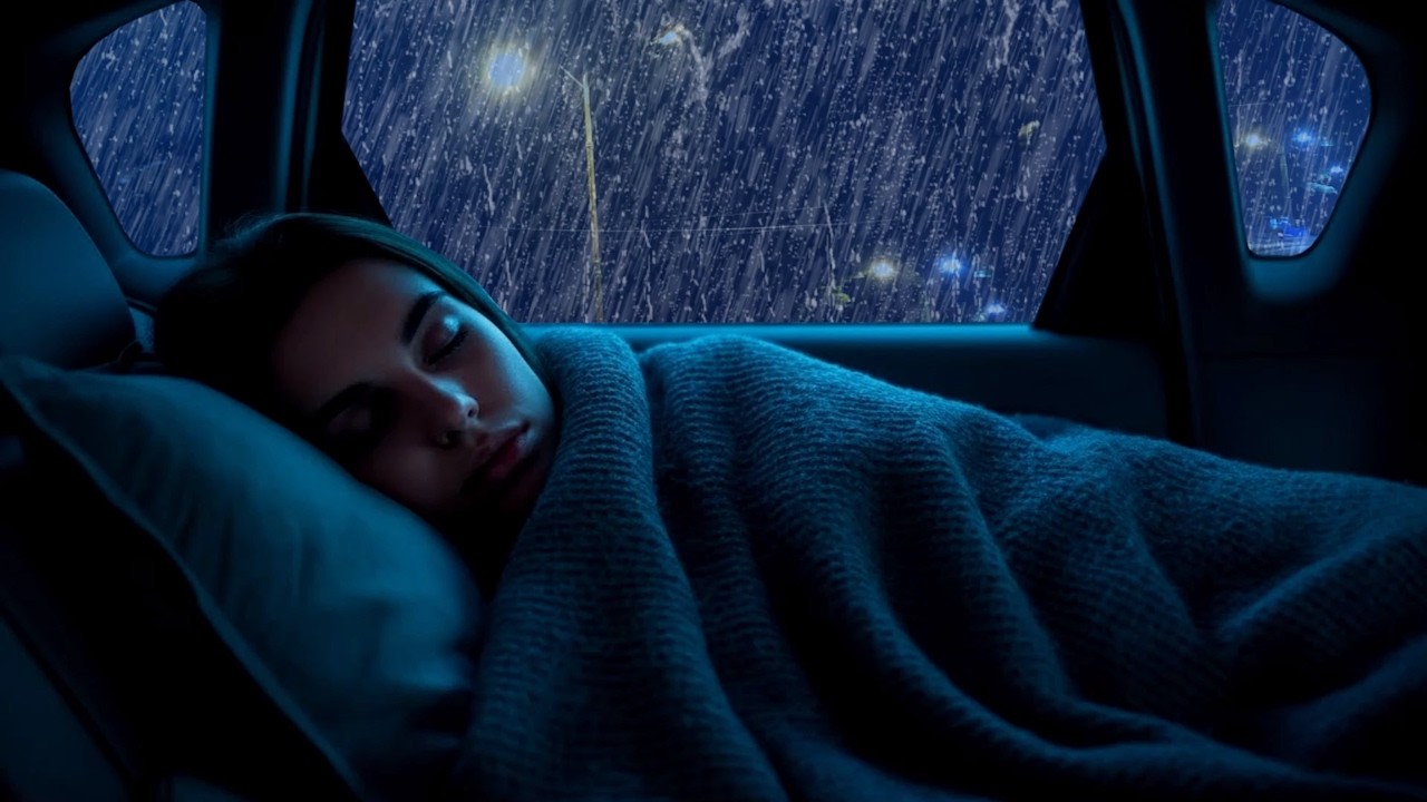 Heavy Rain Night Drive in Car – Deep Sleep & Calm Focus Sounds