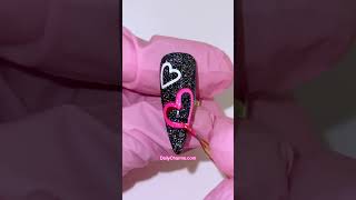 Glow In The Dark Neon Sign Hearts  Nail Tutorial shorts nailstyle howto tutorials