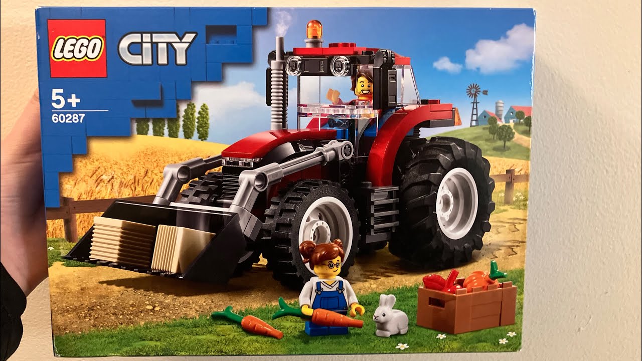 Showing and building the Lego tractor set 