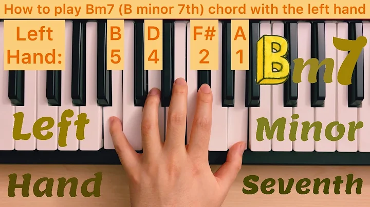 Piano Lesson 200: How to play Bm7 (B minor seventh) chord with the left hand play along tutorial