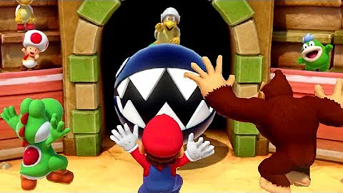 Super Mario Party Minigames - Hammer Bro Vs Mario Vs Donkey Kong Vs Yoshi