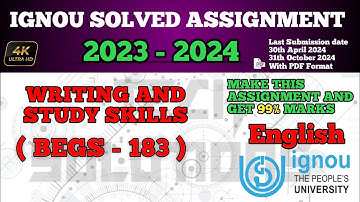 Begs 183 Solved Assignment 2023-24 In English Medium | BEGS 183 SOLVED ASSIGNMENT 2024 | #Begs183