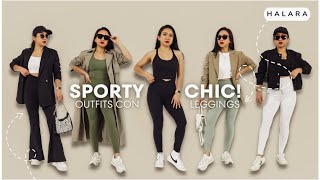 SPORTY CHIC | OUTFITS CON LEGGINGS | FASHION + CASUAL | TRY-ON HALARA REVIEW | ATHLEISURE, WORKOUT